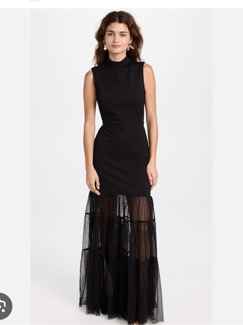 STAUD Black Sleeveless Maxi Dress with Lace Hem - Picture 10 of 10